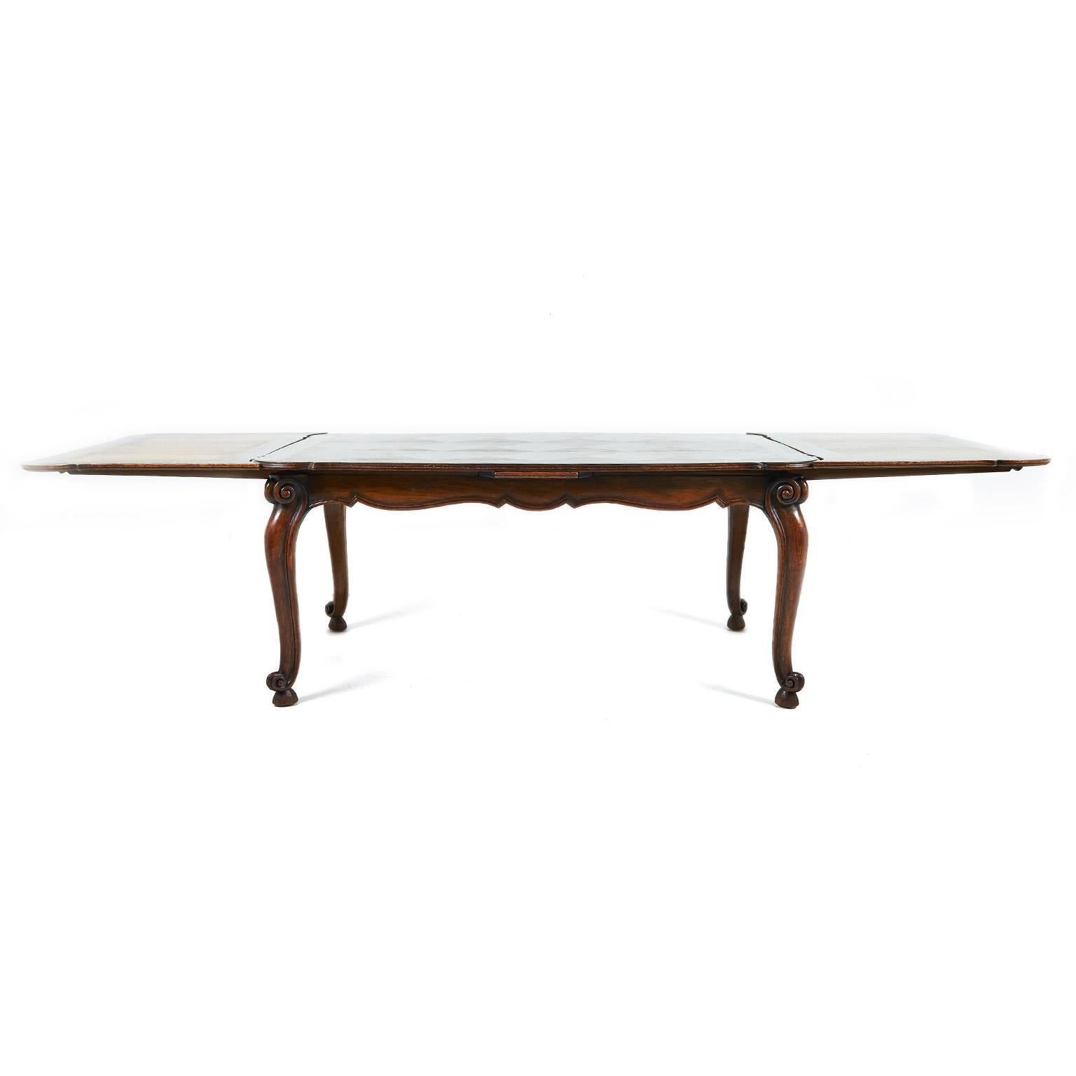 20th Century Antique Large French Louis XV-Style Oak Table