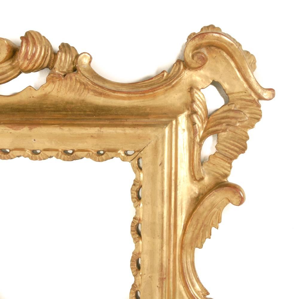 Mid-20th Century Antique Italian Carved Giltwood Mirror