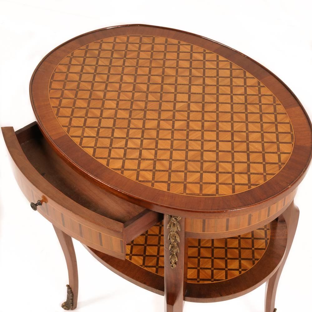Louis XVI Oval Marquetry Table from Paris