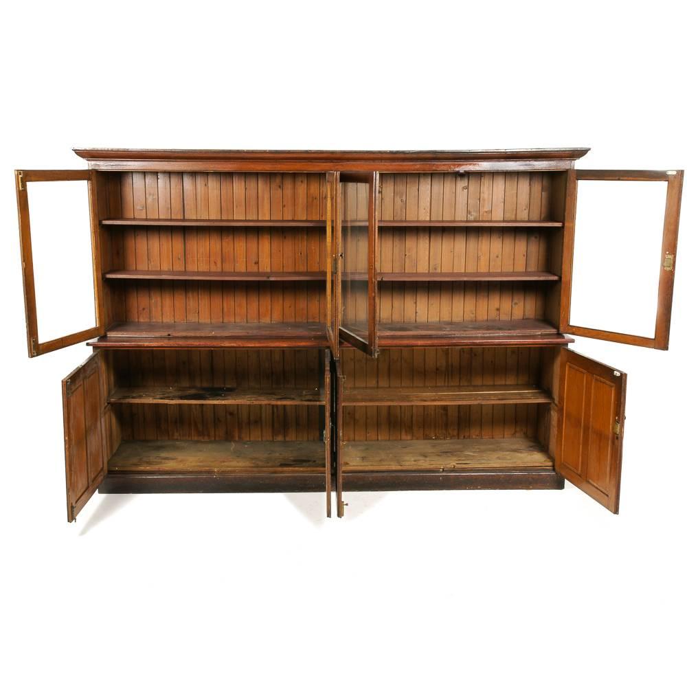 Canadian Large Early 20th Century Industrial Pharmacy Oak Cabinet 