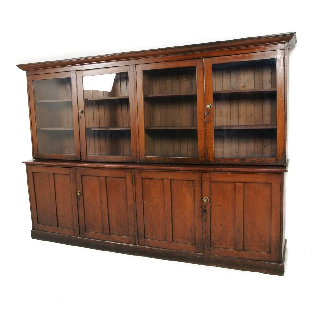 Large Early 20th Century Industrial Pharmacy Oak Cabinet  4