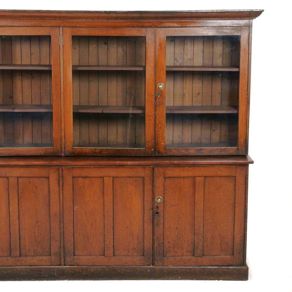 Large Early 20th Century Industrial Pharmacy Oak Cabinet  2