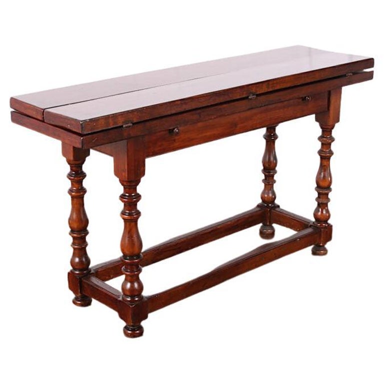 French Fold-Open Trestle Dining / Console Table at 1stDibs