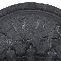 French Louis XIV Fire Back in Solid Cast Iron, circa 1715