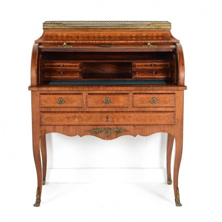 Marquetry French Fine Antique Cylinder Desk, circa 1900