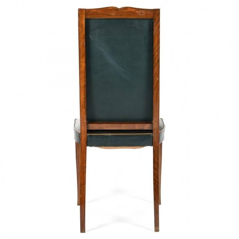 Set of Six French Art Deco Dining Chairs Circa 1930 In Fair Condition In Vancouver, British Columbia