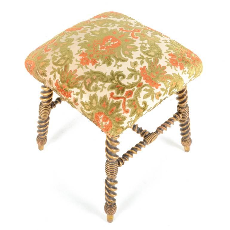 French Antique Giltwood Footstool Circa 1890 (Französisch)