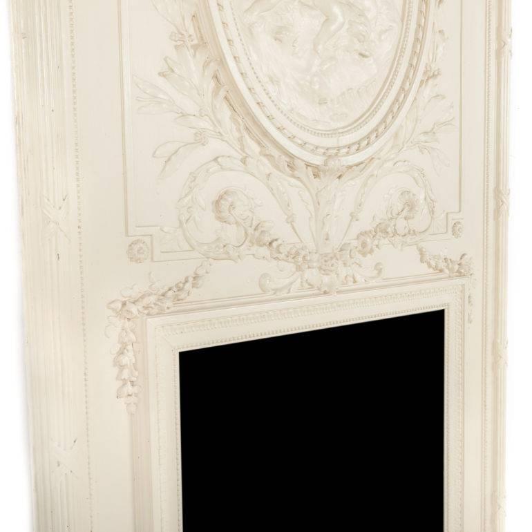 19th Century Antique French Trumeau with Mirror from Paris, circa 1880