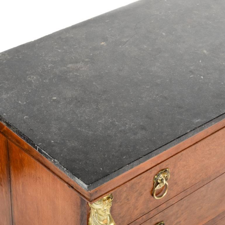 Period Empire Mahogany Marble-Top Commode In Excellent Condition In Vancouver, British Columbia