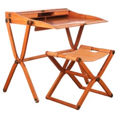 Escritorio plegable «Pippa» de Hermès con taburete a juego