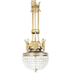 Small French Empire Gilt-and-Crystal Chandelier