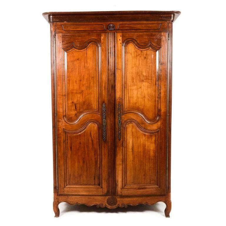 French Two-Door Cherrywood Armoire For Sale at 1stdibs