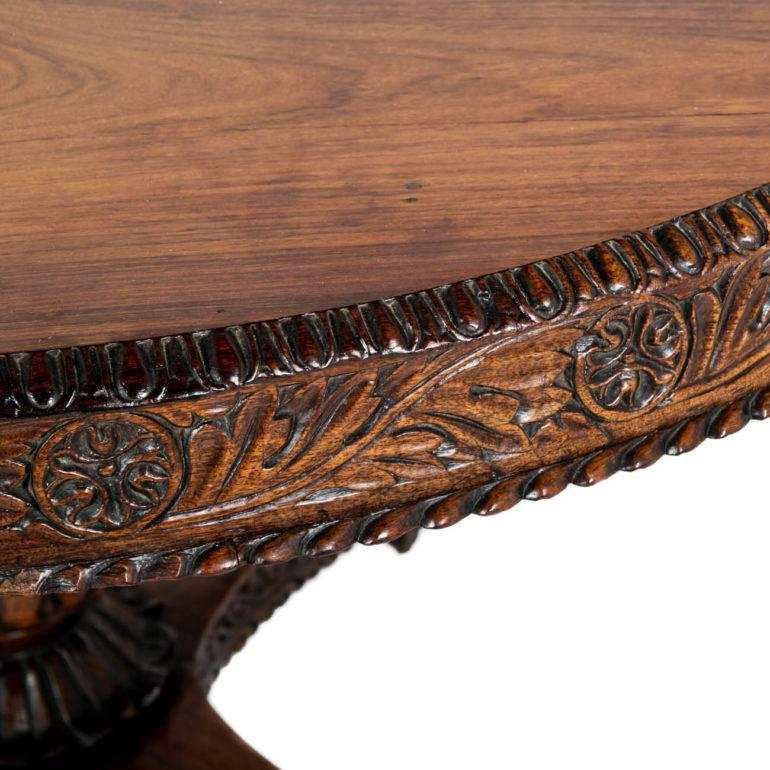 19th Century Highly Carved Anglo-Indian Table