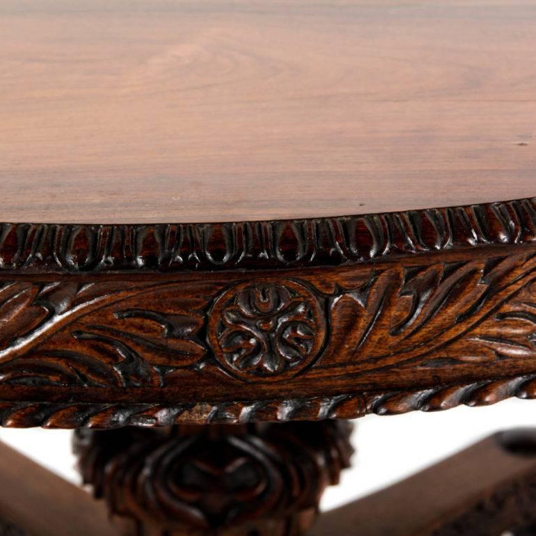 Rosewood Highly Carved Anglo-Indian Table