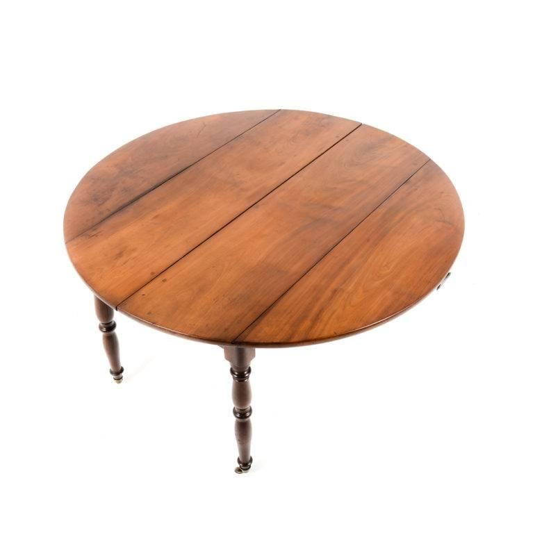 19th Century Antique French Mahogany Dropleaf Dining Table Circa 1840