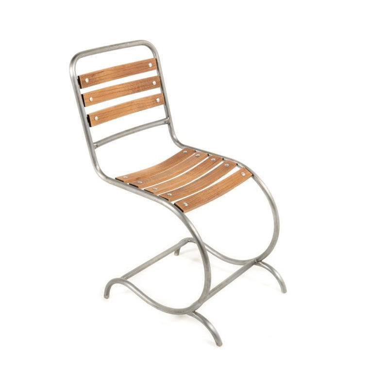 Set of Six Wrought IronandWood Chairs at 1stDibs