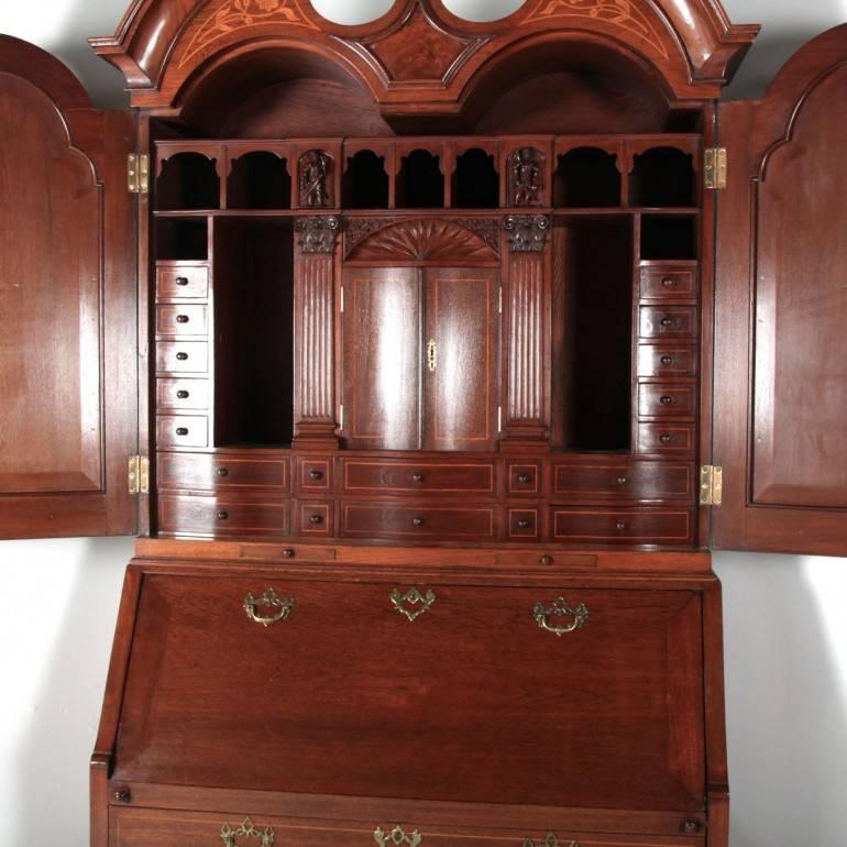 Dutch 19th Century Antique Bureau Bookcase
