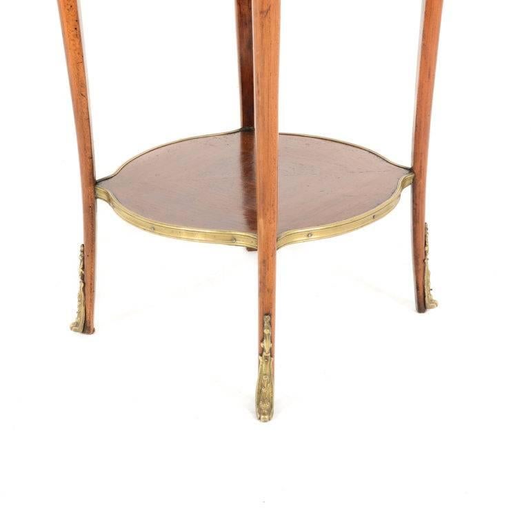 20th Century Antique French Rosewood Marble-Top Side Table from Paris, circa 1900