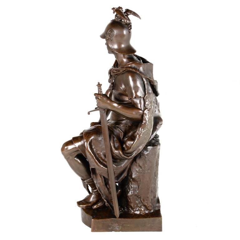 19th Century French Solid Bronze ‘Le Courage Militaire’ Statue, 1865