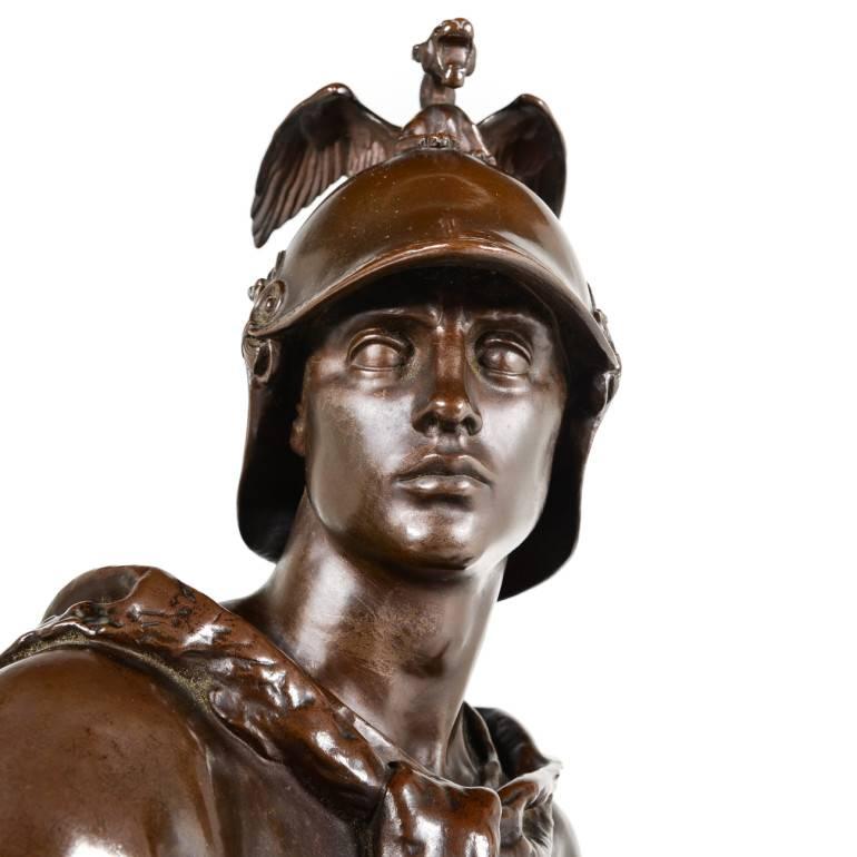 French Solid Bronze ‘Le Courage Militaire’ Statue, 1865 2