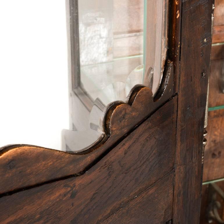 Rare Antique French Carved Oak Vitrine 1