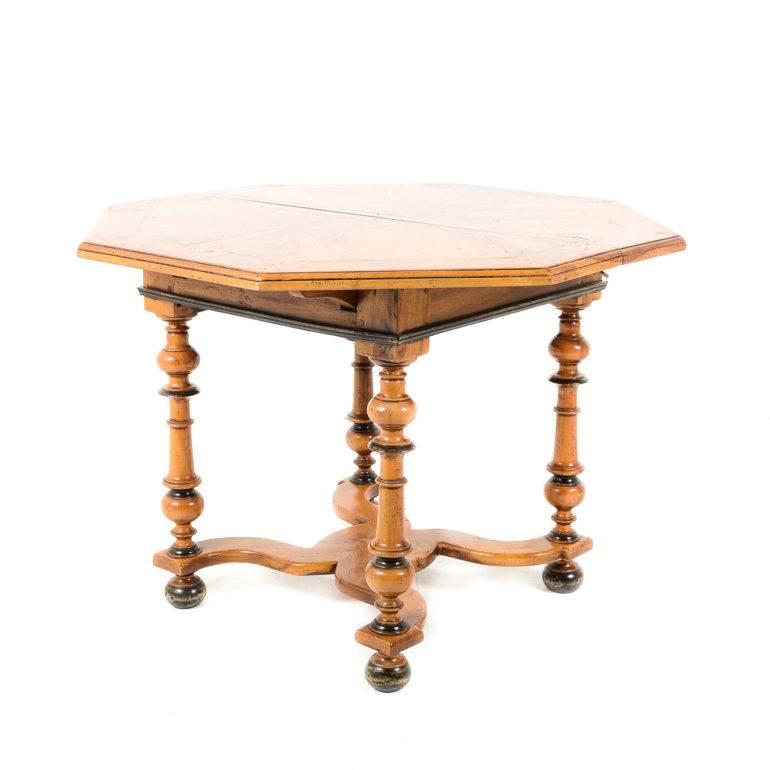 French 19th Century Octagonal Napoleon III Fruitwood Table