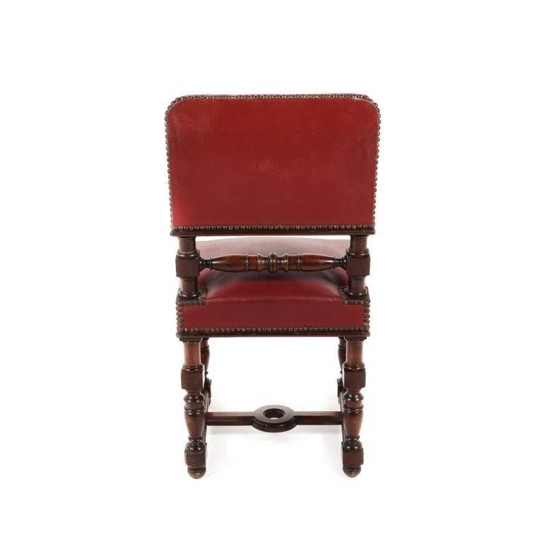 Set of Ten Matched 19th Century Solid Mahogany and Leather Chairs 1