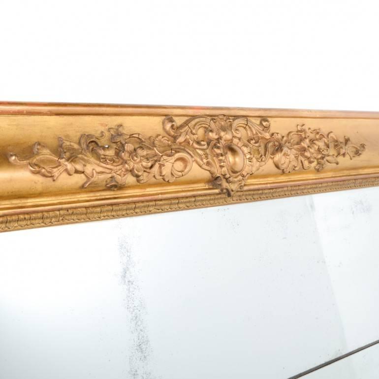 Antique French 19th Century Gilt Mirror In Excellent Condition In Vancouver, British Columbia