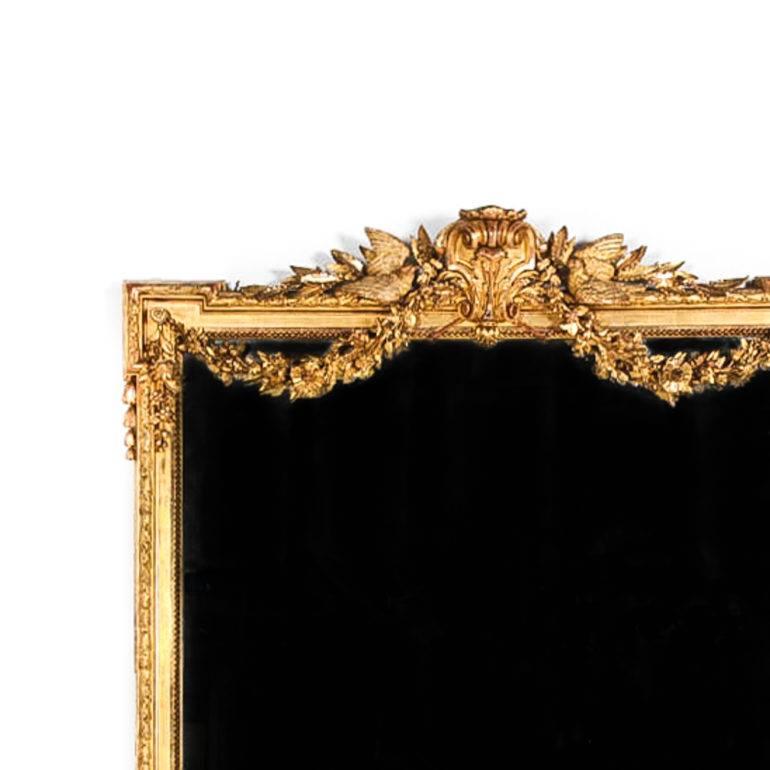 Large French Gilt Mirror In Excellent Condition In Vancouver, British Columbia