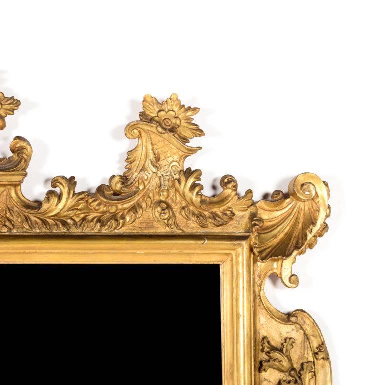 French Antique Carved Gilt Mirror, circa 1860