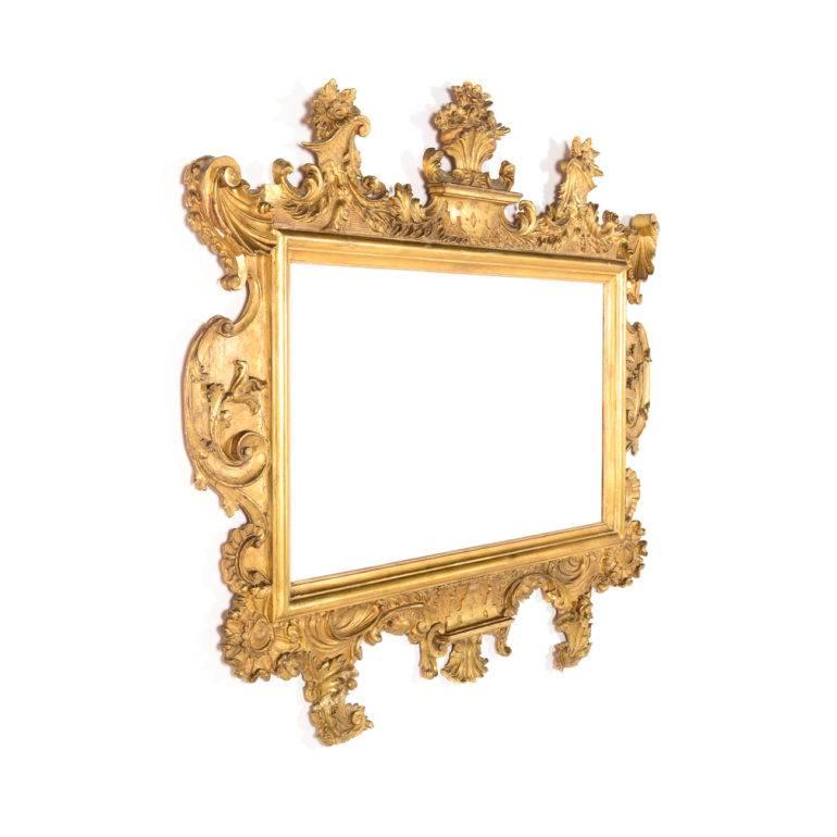 Antique Carved Gilt Mirror, circa 1860 In Excellent Condition In Vancouver, British Columbia