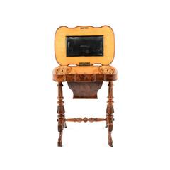 Antique Burl Walnut Lady’s Vanity and Work Table, circa 1860