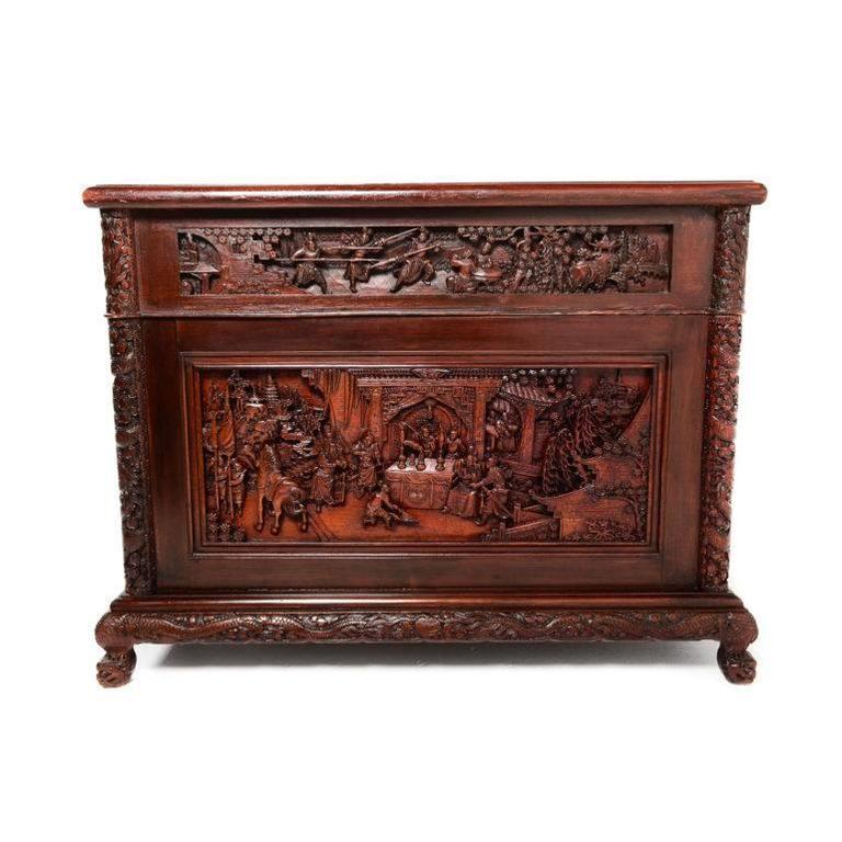 Antique Chinese Intricately Carved Hardwood Desk Circa 1910 At 1stdibs Antique Chinese Intricately Carved Hardwood Desk Circa 1910 In Excellent Condition For Vancouver