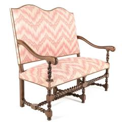 French High-Back Settee with Barley-Twist