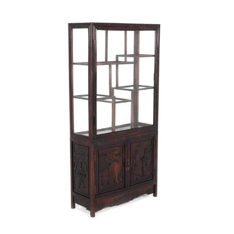 Antique Chinese Display Cabinet Circa 1900 For At 1stdibs Antique Chinese Display Cabinet In Hong Mu Wood Or Rosewood With Nicely