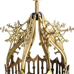 Large Gothic American Brass Lantern Circa 1920