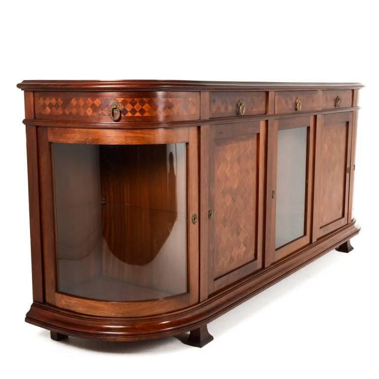 French Mahogany Buffet With Curved Glass Side Doors Circa 1910 At 1stdibs - Antique Buffet With Curved Glass Doors French Mahogany Buffet With Curved Glass Side Doors Circa 1910 At 1stdibs - Antique Buffet With Curved Glass Doors