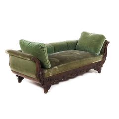 Antique French Walnut Backless Settee, 19th Century