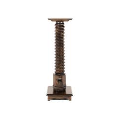 Antique Repurposed French Wine-Press Screw Pedestal, 19th Century