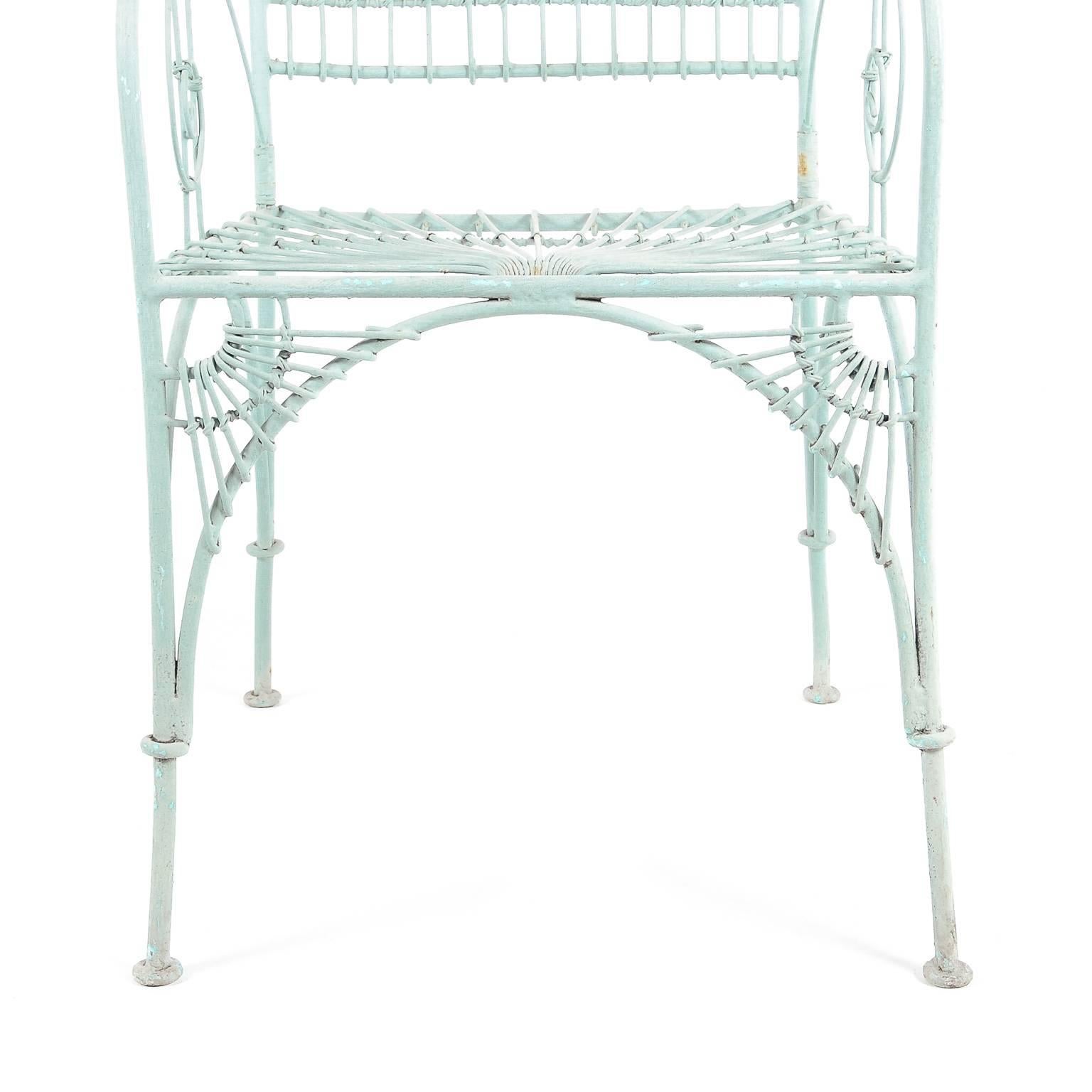 French Antique Wrought Iron Patio Chairs, circa 1930, from Paris 5