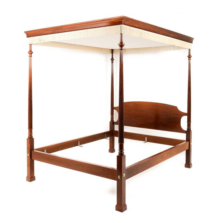 Solid Mahogany Canopy Bed by 'Reid Classics', circa 1960 at 1stDibs