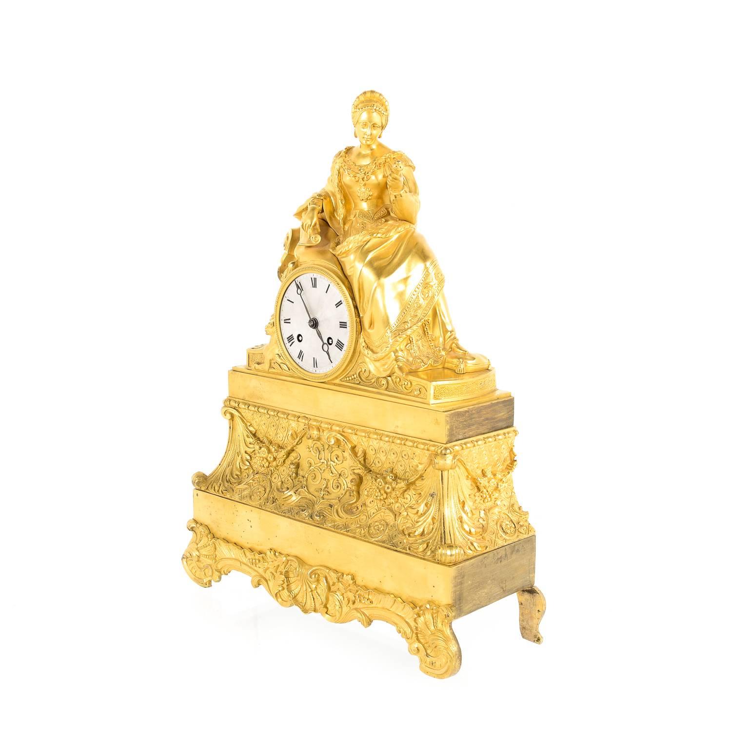 French Gilt Clock from Paris, circa 1820 3