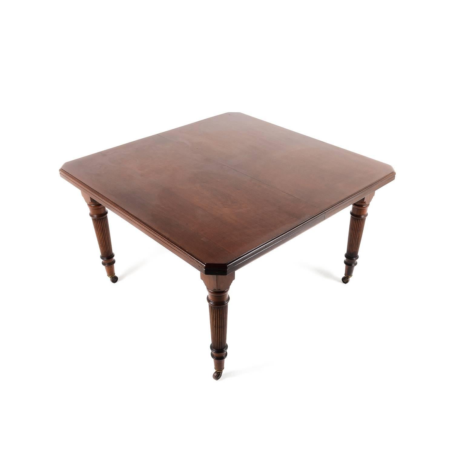 20th Century Antique Solid Mahogany English Table Signed ‘Maple & Co’, circa 1900