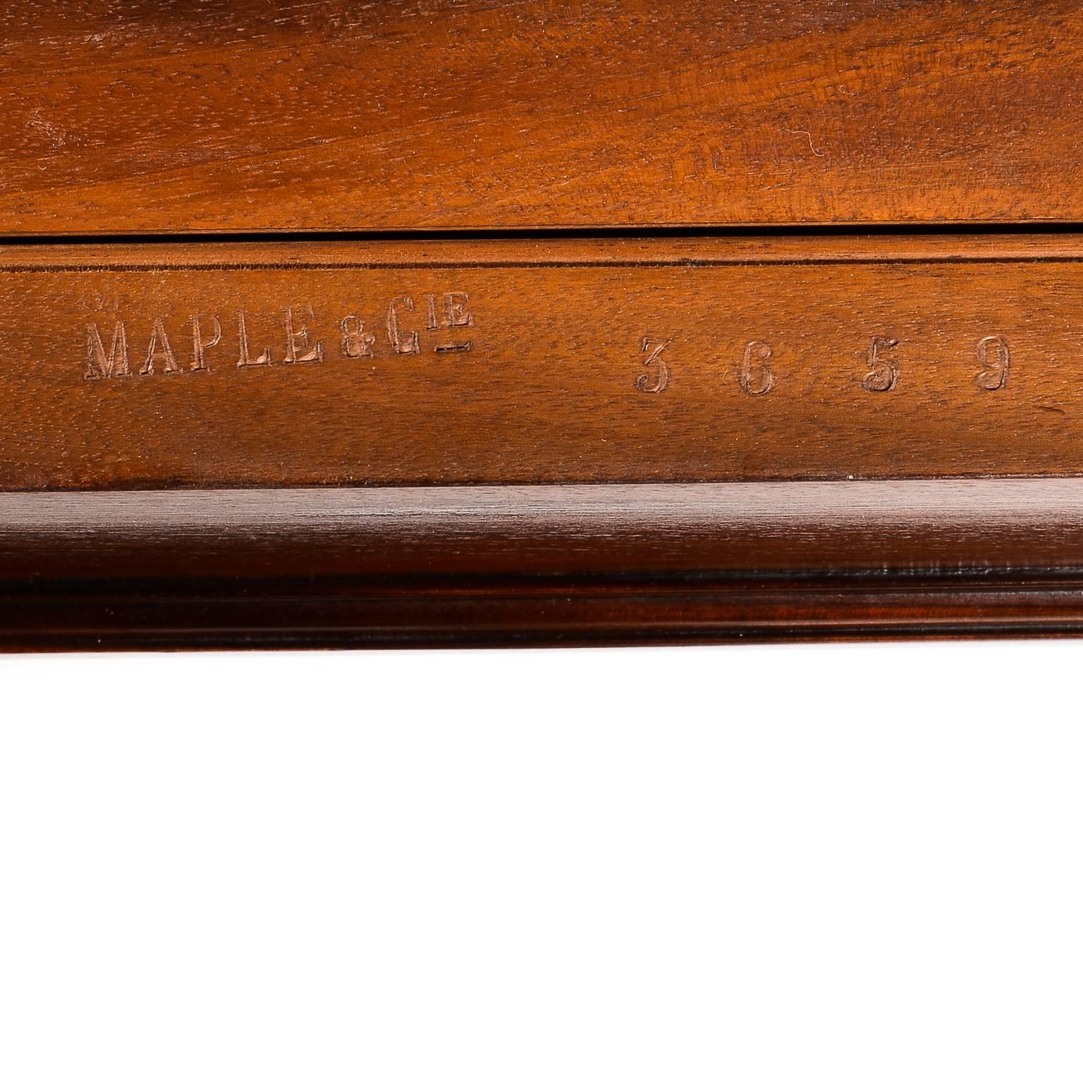 Antique Solid Mahogany English Table Signed ‘Maple & Co’, circa 1900 1