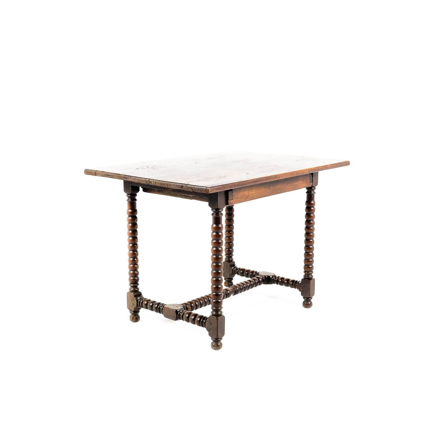Antique Small Country French Table with ‘Bobbin Turned’ Legs, circa 1830 In Excellent Condition In Vancouver, British Columbia