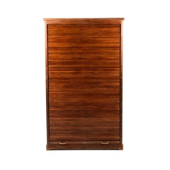 Antique French Tambour Front Filing Cabinet, circa 1910