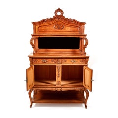 Small Antique Louis XV-Style Hand-Carved Oak Server, circa 1900