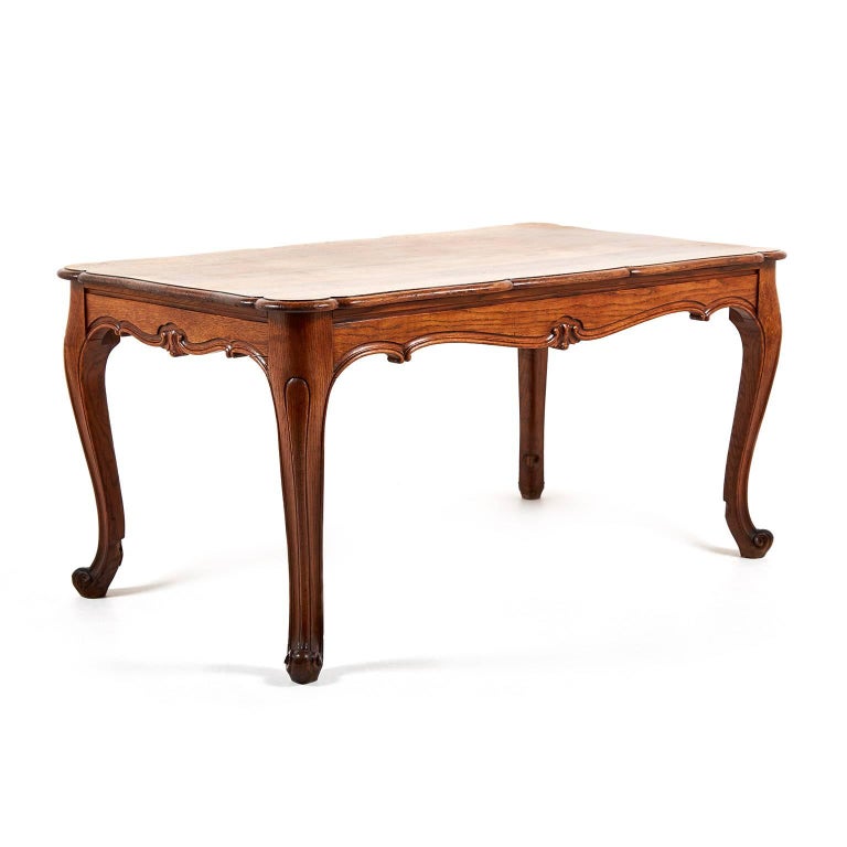 Antique Country French Solid Oak Dining Table at 1stDibs