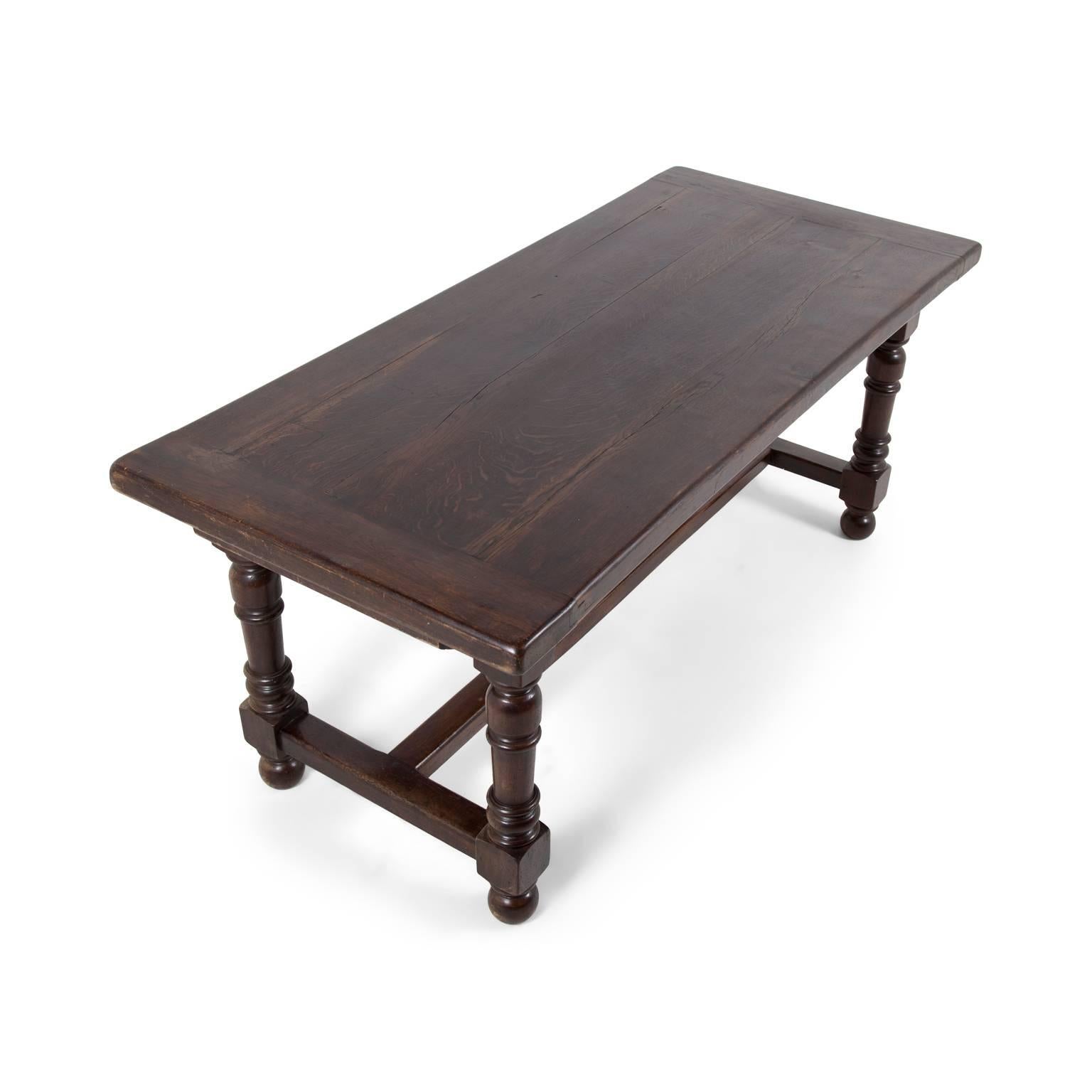 French Solid Oak Farm Table In Excellent Condition In Vancouver, British Columbia