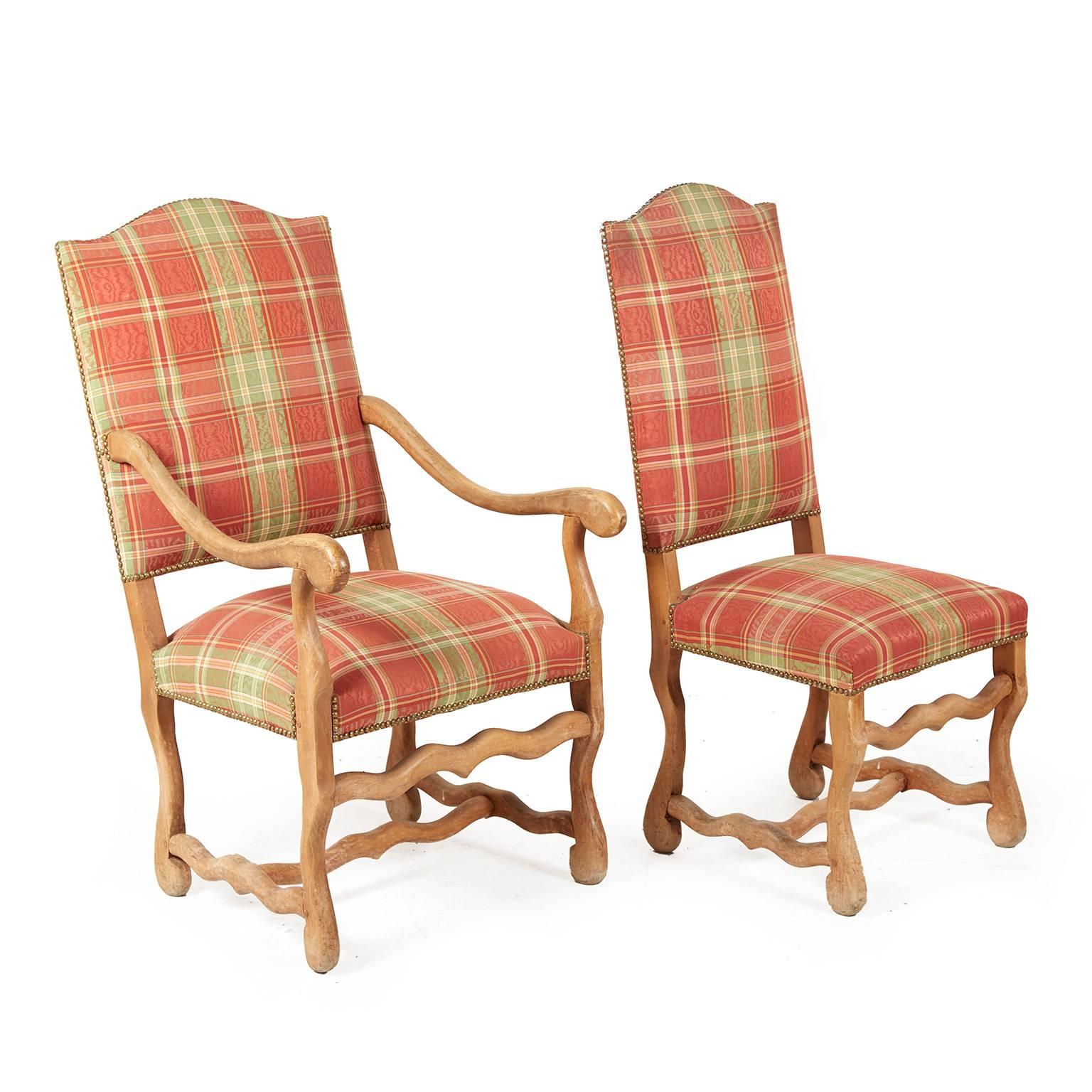 French Antique Set of 'Os de Mouton' Dining Chairs